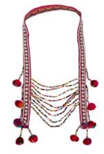 Beaded Hmong Necklace | Ethnic Tribal Sequined Colourful - Image 2