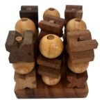 Wood Tic Tac Toe Game | Traditional Family Board Game - Image 3