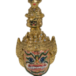 Thai Ramakien Yaksha Giant Mask Khon Miniature Statue Gold Figure 18cm Thailand