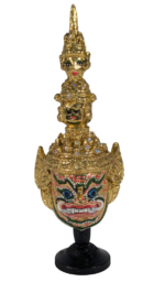 Thai Ramakien Yaksha Giant Mask Khon Miniature Statue Gold Figure 18cm Thailand