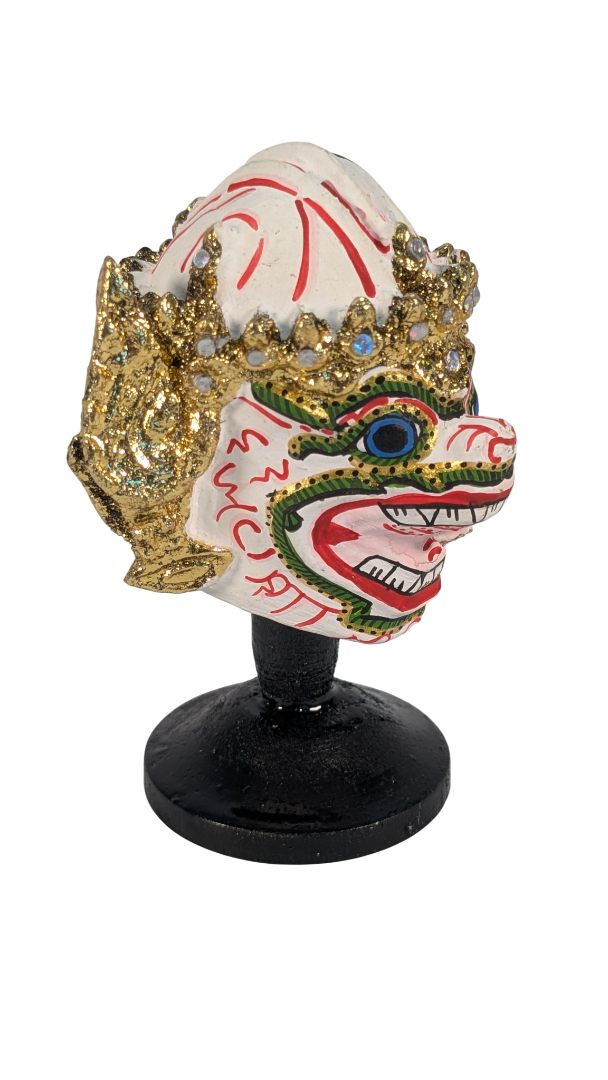 514482_bf104a31-0d1a-46ff-8885-cac153bd2bc20.png Thai Hanuman Monkey Mask Figurine Khon Dance Statue Bangkok Chatuchak 9cm - Image 1