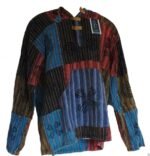 Patchwork Shirt from Nepal - Cotton Hooded - Image 9