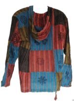Patchwork Shirt from Nepal - Cotton Hooded - Image 2