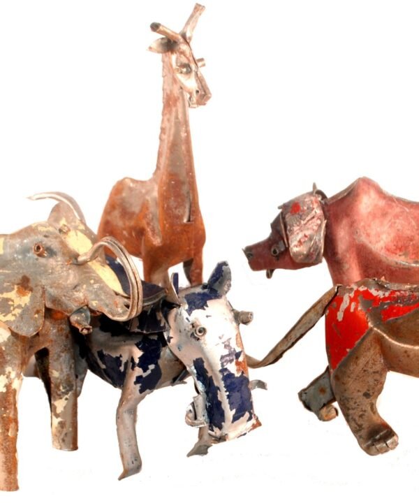 Fair Trade South African Recycled Metal Work Animal Sculpture Animal Elephant