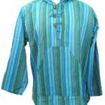 Blue Shirt Hoody Fair Trade Mens Nepal Cotton