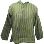 Green Shirt Hoody - Fair Trade Mens Nepali Cotton - Image 3