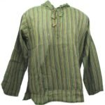 Green Shirt Hoody - Fair Trade Mens Nepali Cotton