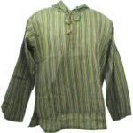 Green Shirt Hoody - Fair Trade Mens Nepali Cotton