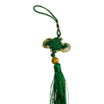 Korean Norigae Tassel - Double-Sided Butterfly Charm - Green 28cm