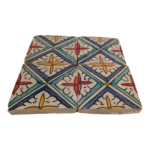 4 x Moroccan Zellige Mosaic Tiles | Pair | DESIGN D | 40cm2 TOTAL