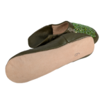 Fair Trade Ladies Moroccan Babouche Slippers Green - Image 2