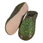 Fair Trade Ladies Moroccan Babouche Slippers Green - Image 8