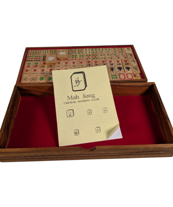 Fair Trade Thai Thailand Wooden Rainwood Mah Jong Set (DAMAGED)