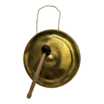 New 10'' / 25cm Traditional Vietnamese Brass Gong & Beater  Handcrafted 25cm Folk Art