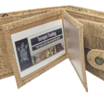 Genuine Portuguese Cork Trifold Wallet - Sustainable Vegan Eco-Friendly Wallet with Zip Pocket - Handcrafted in Portugal