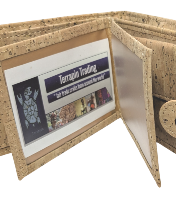 Genuine Portuguese Cork Trifold Wallet - Sustainable Vegan Eco-Friendly Wallet with Zip Pocket - Handcrafted in Portugal