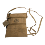 Handmade Portuguese Cork Crossbody Bag Vegan Sustainable Triple Zip Knot Strap - Image 10