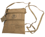 Handmade Portuguese Cork Crossbody Bag Vegan Sustainable Triple Zip Knot Strap - Image 3