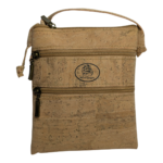 Handmade Portuguese Cork Crossbody Bag Vegan Sustainable Triple Zip Knot Strap