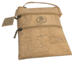 Handmade Portuguese Cork Crossbody Bag Vegan Sustainable Triple Zip Knot Strap - Image 6