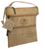 Handmade Portuguese Cork Crossbody Bag Vegan Sustainable Triple Zip Knot Strap - Image 7