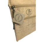 Handmade Portuguese Cork Crossbody Bag Vegan Sustainable Triple Zip Knot Strap - Image 5