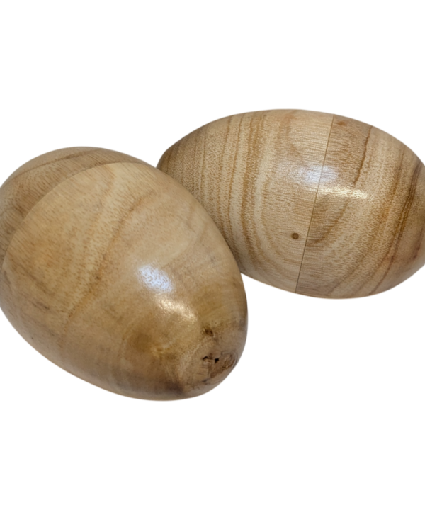 2 x Large Wooden Ganza Egg Shakers Percussion Bali Indonesia Fair Trade Handmade