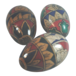 2 x Painted Wooden Egg Shakers Ganza Bali Indonesia Fair Trade Assorted Designs - Image 5