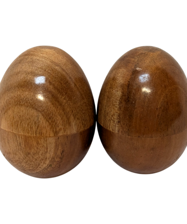 2 x Painted Wooden Egg Shakers Ganza Bali Indonesia Fair Trade Assorted Designs