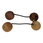 2 x Wooden Tandem Ball Shakers Joined Clave Percussion Fair Trade Handmade Wood - Image 2
