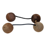 2 x Wooden Tandem Ball Shakers Joined Clave Percussion Fair Trade Handmade Wood - Image 3