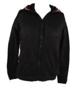 Tribal Hoody - Fair Trade Cool Alpaca South American Hooded Top Jacket - Small Black