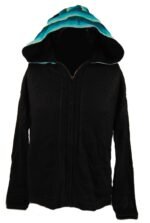 Tribal Hoody - Fair Trade Cool Alpaca South American Hooded Top Jacket - Medium Black - Image 2
