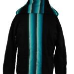 Tribal Hoody - Fair Trade Cool Alpaca South American Hooded Top Jacket - Medium Black