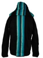 Tribal Hoody - Fair Trade Cool Alpaca South American Hooded Top Jacket - Medium Black