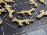 2x Spare Tiger Pieces Bagh Chal Game Solid Brass Replacement SPARES ONLY No Board - Image 3