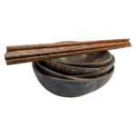 Handcrafted Coconut Shell Bowls (Set of 5) with Chopsticks - Ethical Sourcing - Image 7