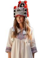 Ethnic Handmade Thai Hmong Tribal Hat Headdress Fair Trade Boho Festival Unique