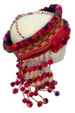 Pink Ethnic Handmade Thai Hmong Tribal Headdress Hat Fair Trade Unique Festival - Image 10