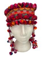 Pink Ethnic Handmade Thai Hmong Tribal Headdress Hat Fair Trade Unique Festival - Image 13