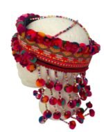 Pink Ethnic Handmade Thai Hmong Tribal Headdress Hat Fair Trade Unique Festival - Image 14