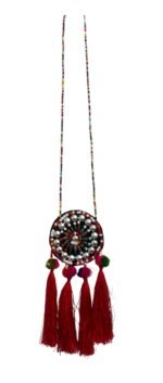 Hmong Tribal Textile Ornament Tassel Scarf Boho Ethnographic Folk Art Fabric Decor - Image 4