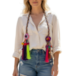 Hmong Tribal Long Tassel Scarf Handmade Boho Festival Textile Ornament Folk Art