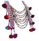 Hmong Tribal Decorative Scarf Accessory Handmade Beaded Sequined Festival Boho Art - Image 5