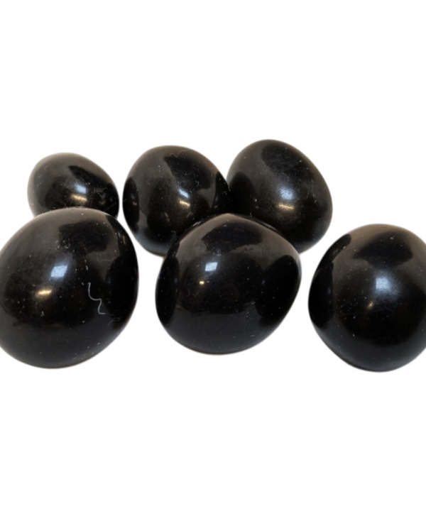 5x Black Narmadeshwar Shivling Crystal Stone 4cm Natural Narmada River Shiva Lingam