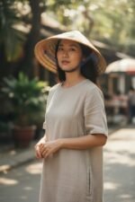 Genuine Vietnamese Non La Hat Hand Painted Conical Bamboo Sun Hat 40cm / 16 - Image 6