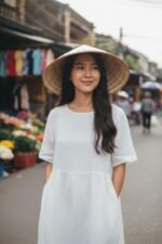 Genuine Vietnamese Non La Hat Hand Painted Conical Bamboo Sun Hat 40cm / 16 - Image 5