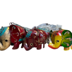 Job Lot 11x Balinese Metal Elephant Hanging Ornaments Ironwork Colourful Ubud Handmade