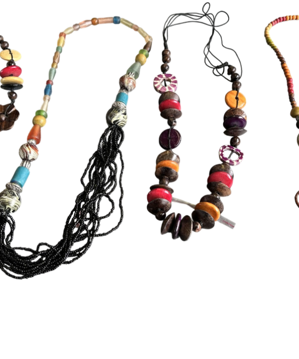 Job Lot Balinese Chunky Beaded Necklaces Wood Resin Boho Ethnic Statement Mixed