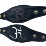 Pair Leather Wrist Pocket Cuff Bracelets Om Symbol Secret Zip Boho Festival